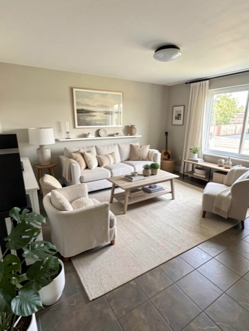 Living room (staged) — Transitional