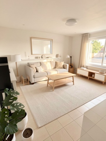 Living room (staged) — Warm Minimalist