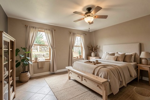 Primary bedroom — Japandi
