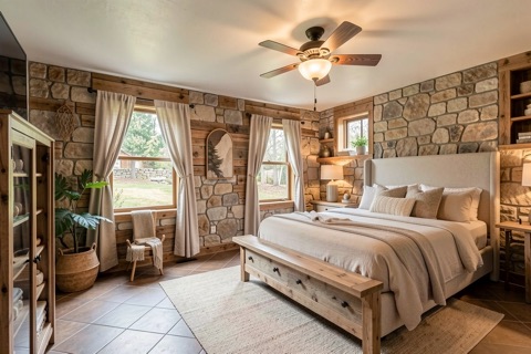 Primary bedroom — Rustic Modern