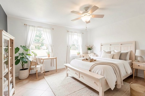 Primary bedroom — Scandinavian