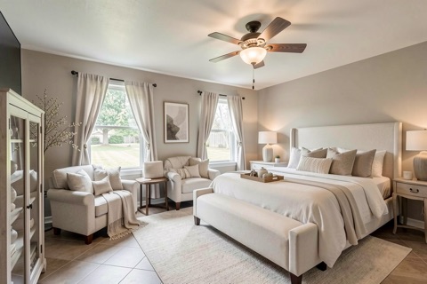 Primary bedroom — Transitional