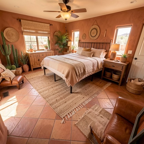 Primary bedroom (staged) — Desert Southwest