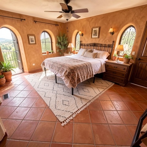 Primary bedroom (staged) — Mediterranean