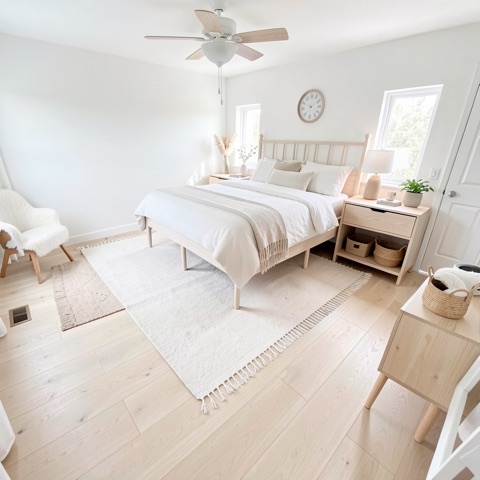 Primary bedroom (staged) — Scandinavian